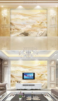 高清大氣玉石大理石紋山水意境電視背景墻圖片素材 效果圖下載